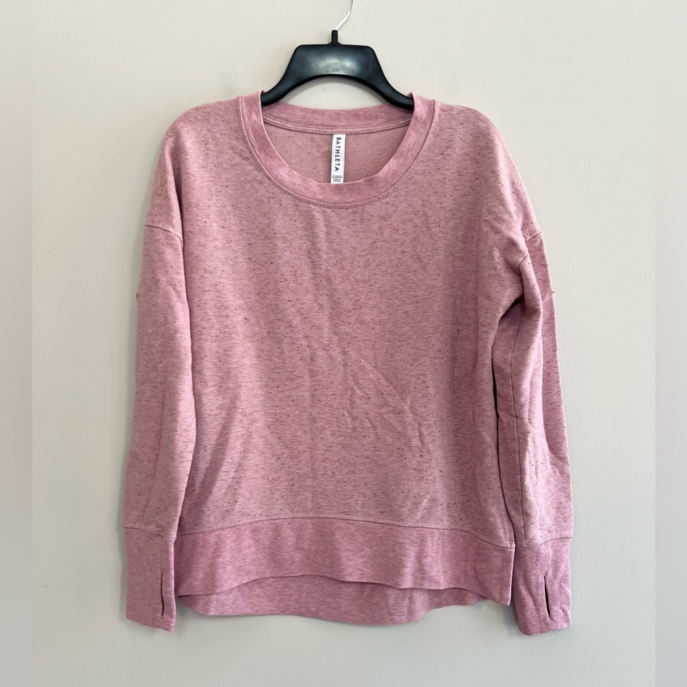 Athleta Balance Long Sleeved Pullover Sweatshirt in Victorian Berry Pink, S